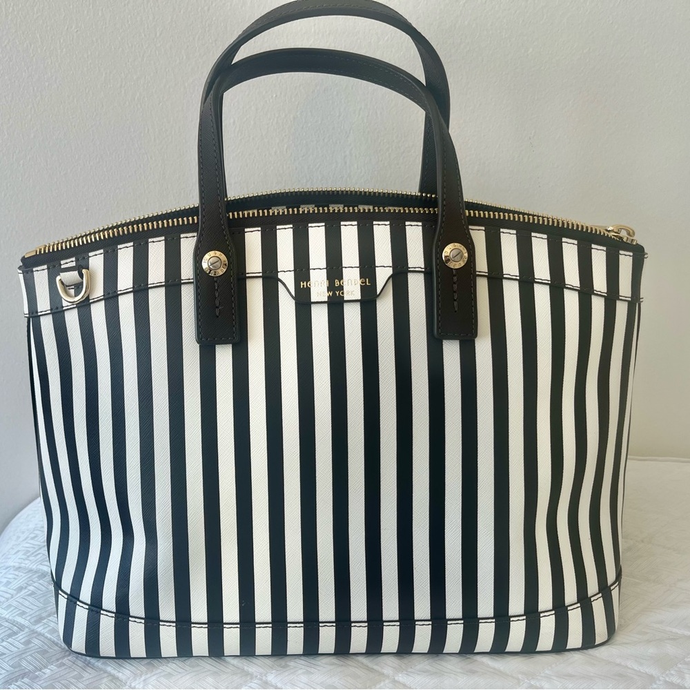 Henri Bendel Striped Black and White Tote
